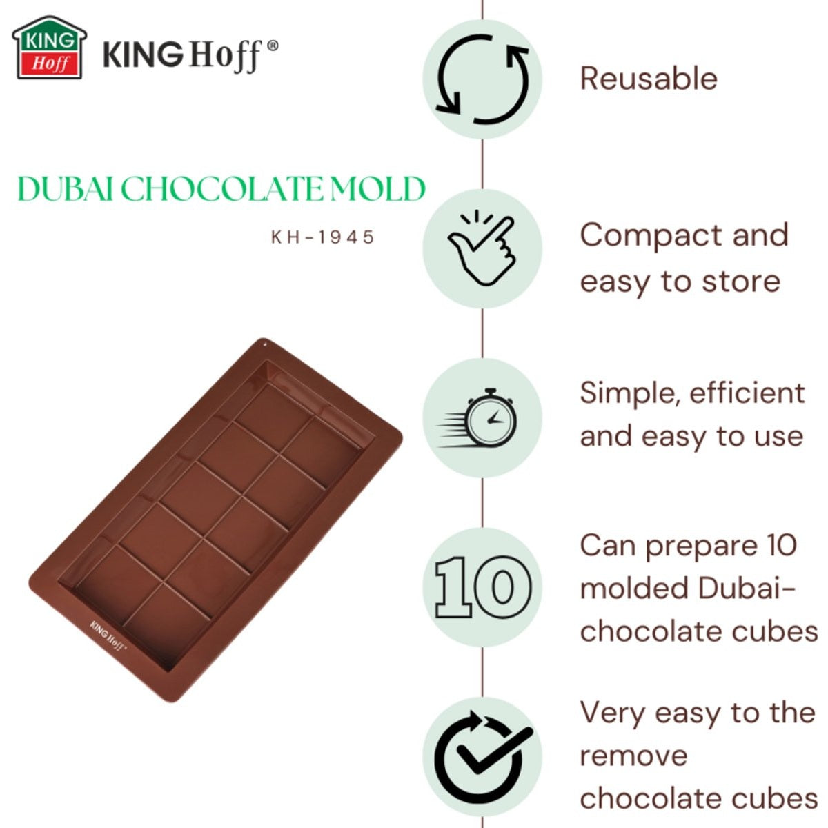 Dubai Chocolate Siliconen Chocoladevorm - Siliconen Vorm 25×13,5 cm - Dubai Reep, Bakvorm, Candy Bar