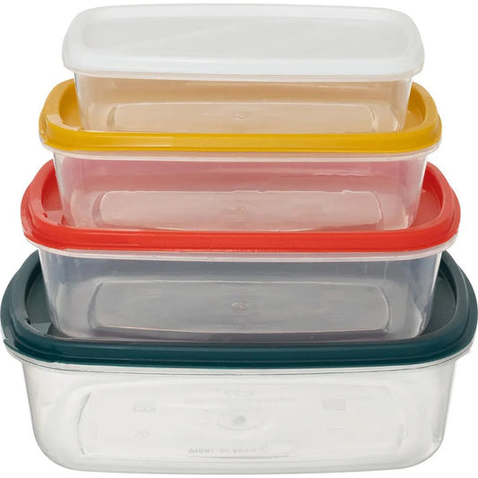 Five® Nestbare vershoudbakjes - 120395 - Nestbaar, Met deksel, Magnetronbestendig, Diepvriesbestendig, BPA-vrij