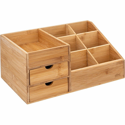 Five Sieraden/make-up organizer - bamboe - rechthoek - 33 x 15 x 20 cm - organizers