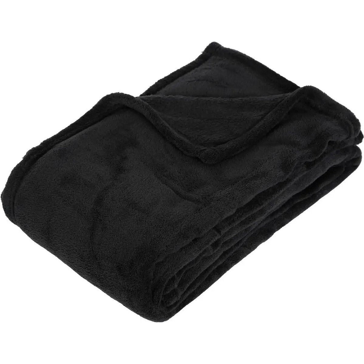 Fleece deken/fleeceplaid zwart 125 x 150 cm polyester - Bankdeken - Fleece deken - Fleece plaid