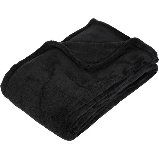 Fleece deken/fleeceplaid zwart 125 x 150 cm polyester - Bankdeken - Fleece deken - Fleece plaid