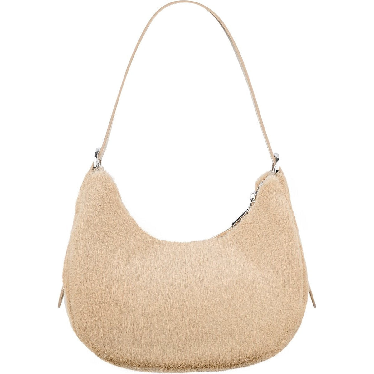 Fluffy schoudertas - Beige - Nepbont