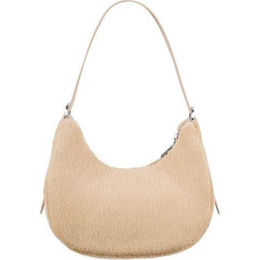 Fluffy schoudertas - Beige - Nepbont