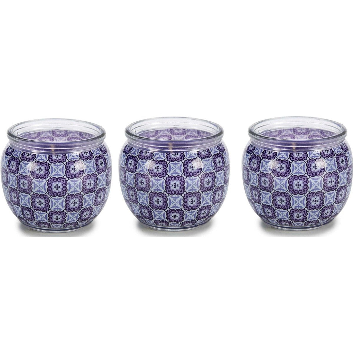 Geurkaars Magic Spa - 20 branduren - Paars - 7,6 x 6,5 x 7,6 cm - 3 stuks