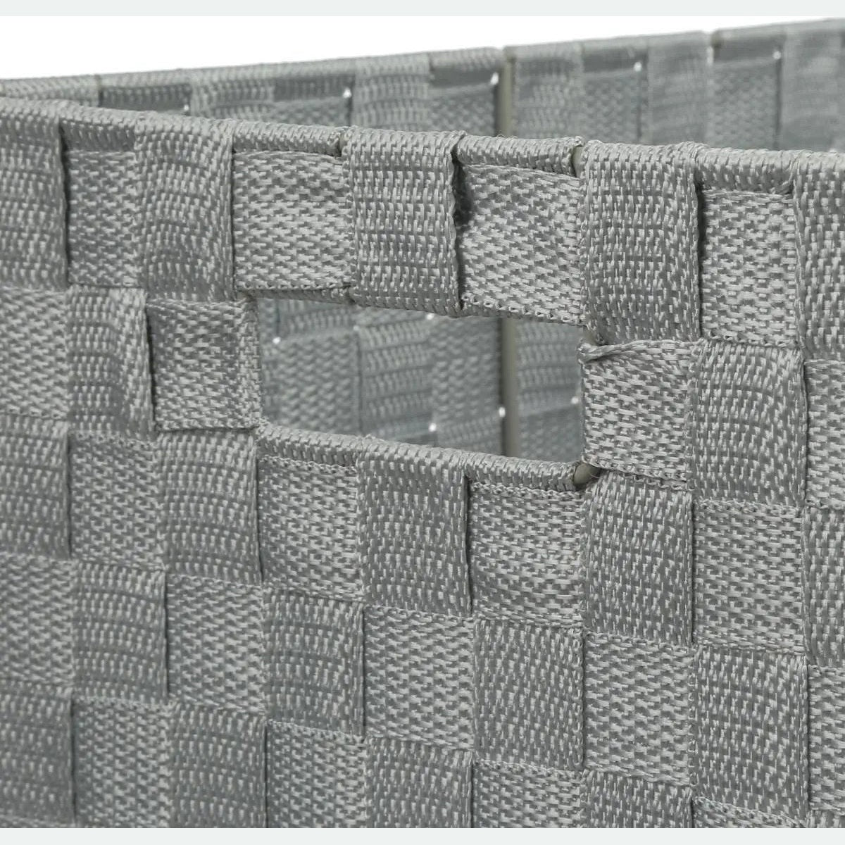 Gevlochten opbergmanden - Set van 4 - polyester - grijs - kast-organisers - opbergen