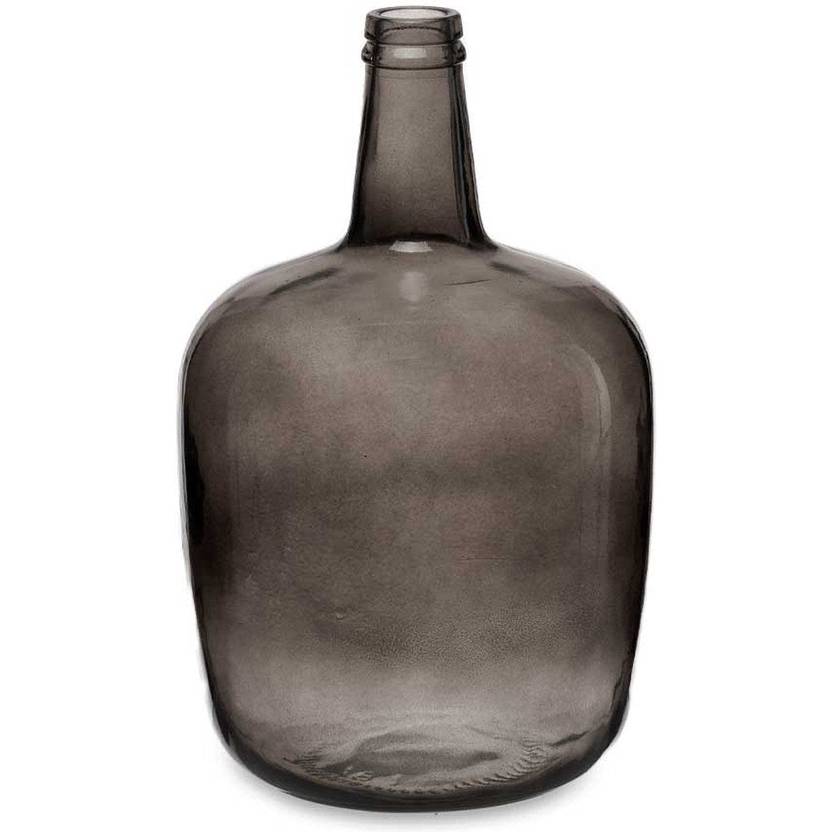 Giftdecor - Bloemenvaas - fles - glas - grijs transparant - 22 x 39 cm