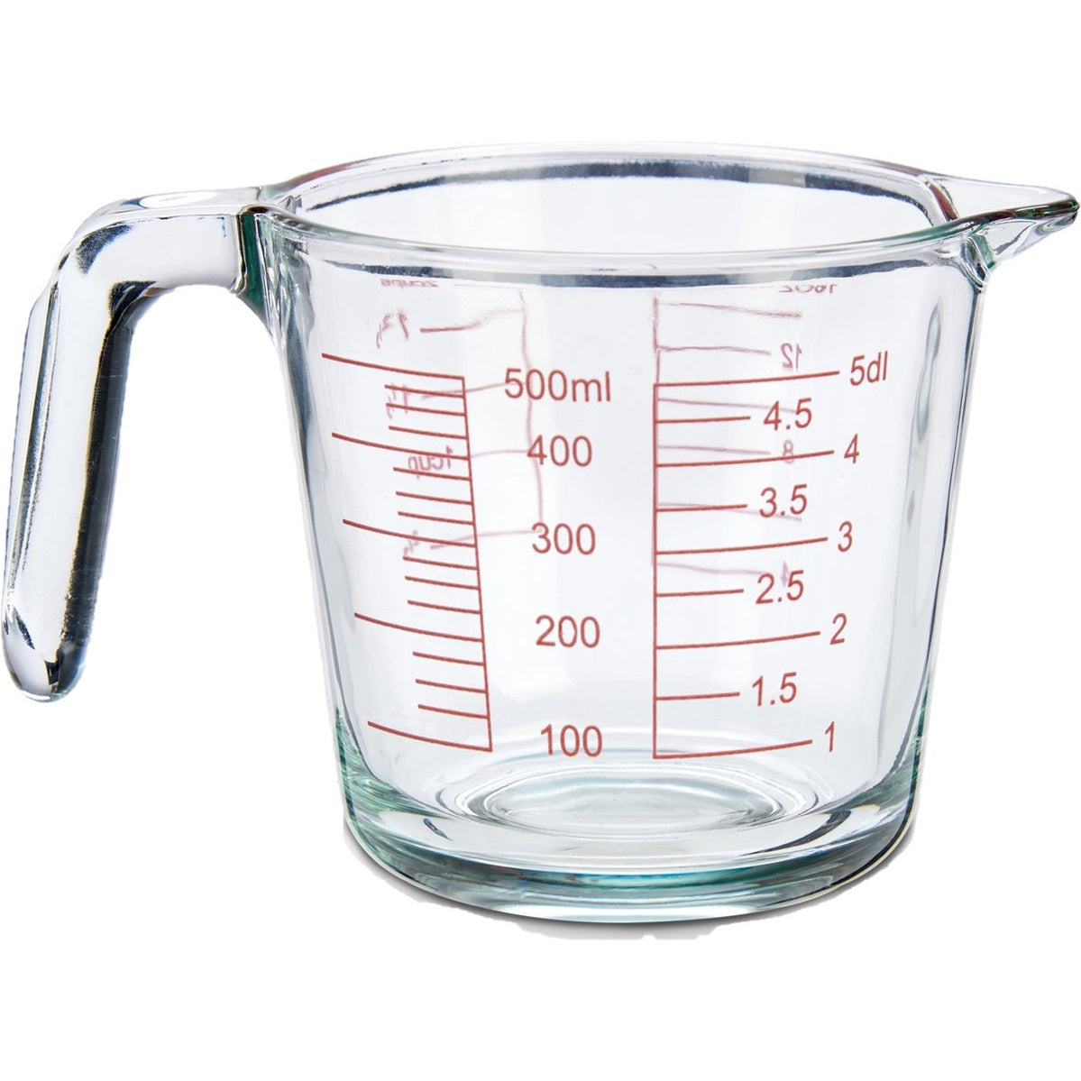 Glazen maatbeker 500 ml 10 x 12 x 18 cm - Maatbekers van glas - Vloeistoffen afmeten