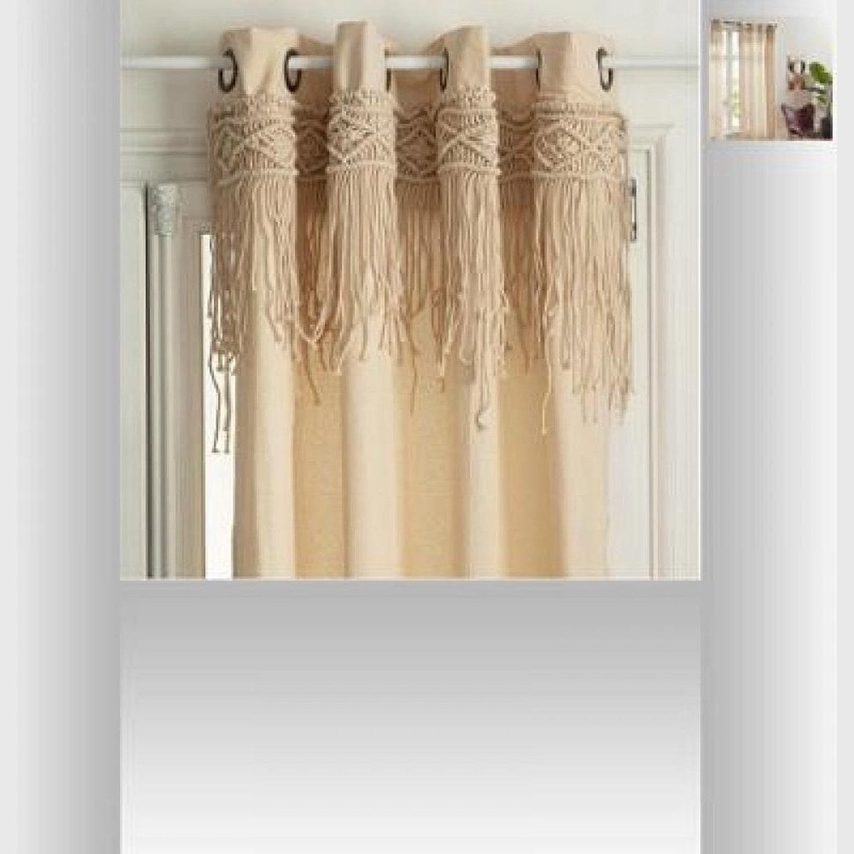 Gordijnen-Macrame ritueel 140x260, beige,merk Atmosphera Créateur d'intérieur