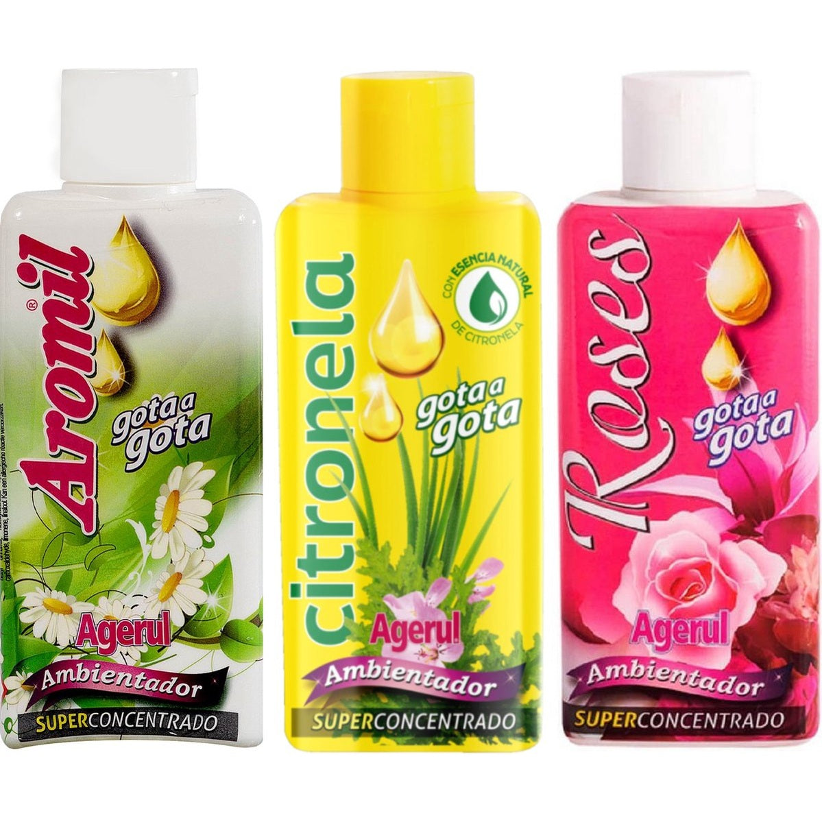 Gota Gota Mix pakket luchtverfrissers van 3 stuks - Aromil- Citronela- Roses