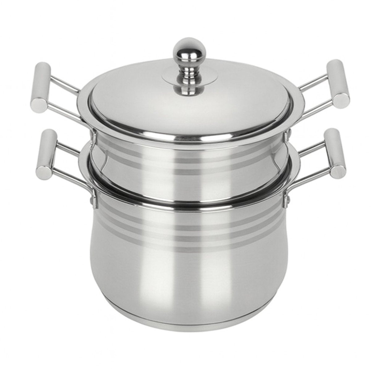 Hakal Couscouspan 14 liter - RVS Pan voor Inductie - PFOA Vrij - Geschikt voor Alle Warmtebronnen - Couscoussier - Stoompan - MODESTNOVA