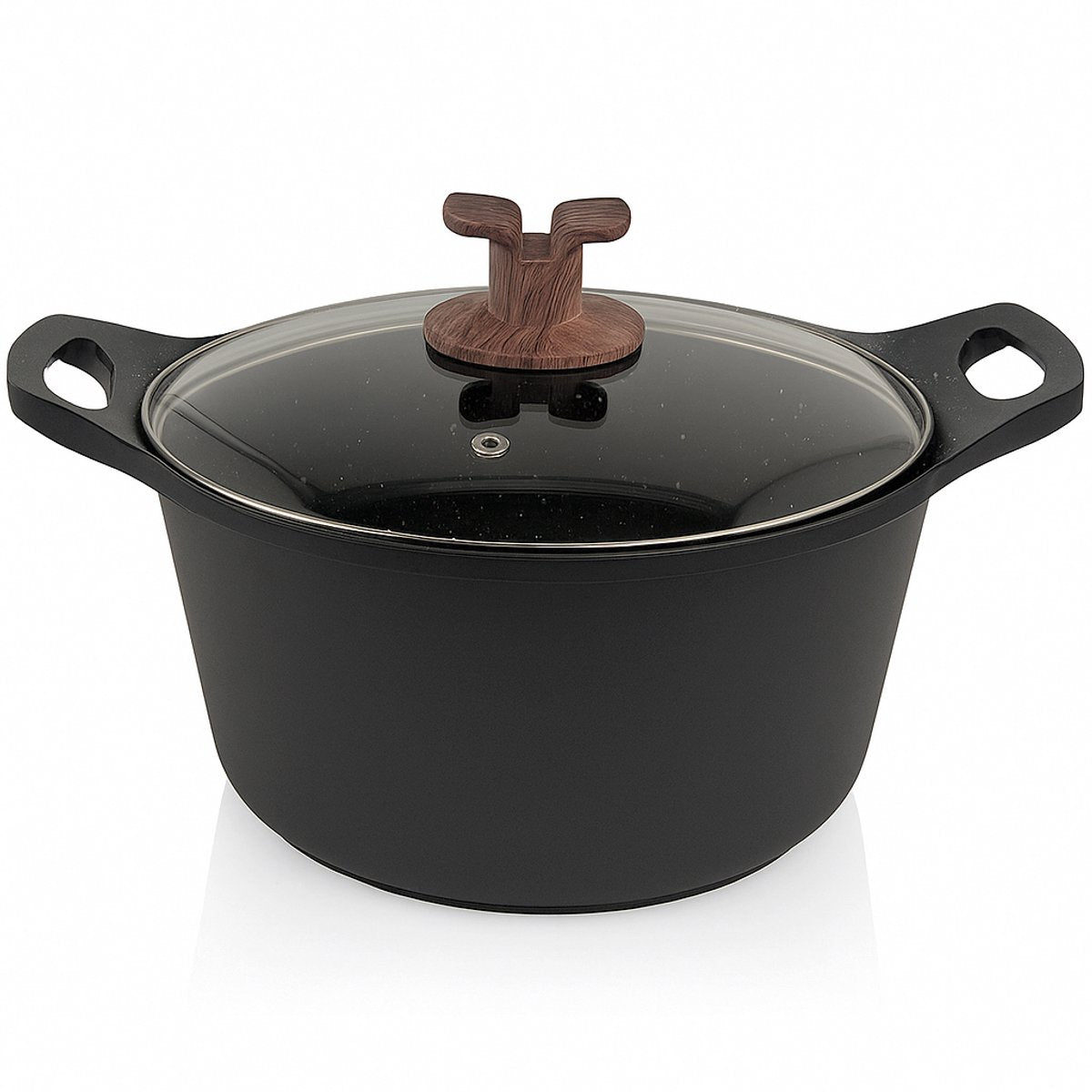 Hakal Gietaluminium Kookpan met Glazen Deksel – 28 cm