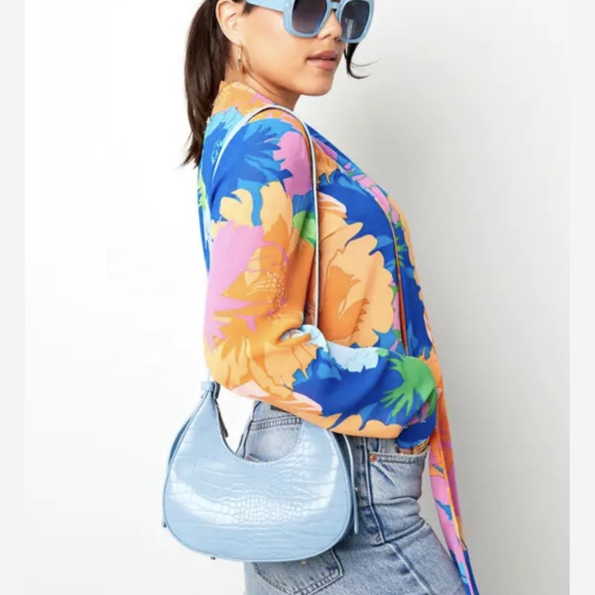 Handbag imitation leather with print