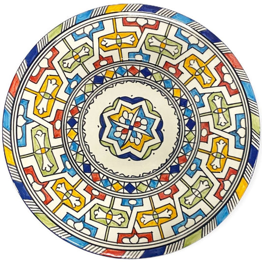 Handbeschilderde Marokkaanse keramische schaal 35 cm