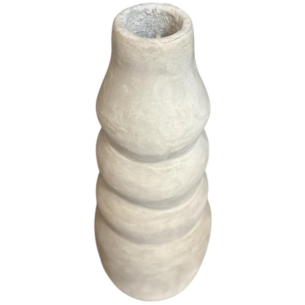 Handgemaakte Vaas 32 cm - Organische Design Vaas - Aardewerk met Betonlook - Natuursteen Kleur