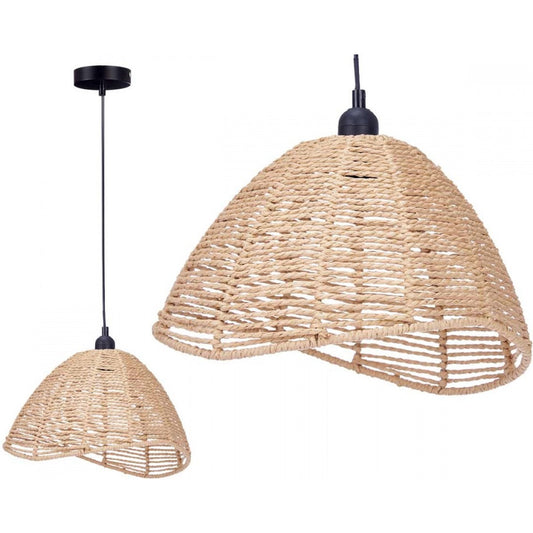 Hanglamp Kegelvorm - Rotan - Naturel - 30x34x20cm - GiftDecor
