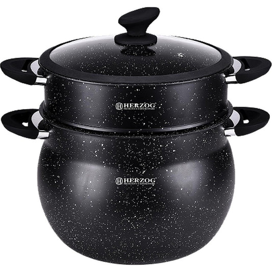 Herzog 6L aluminium stone-coated couscous pot - HR-CP6M