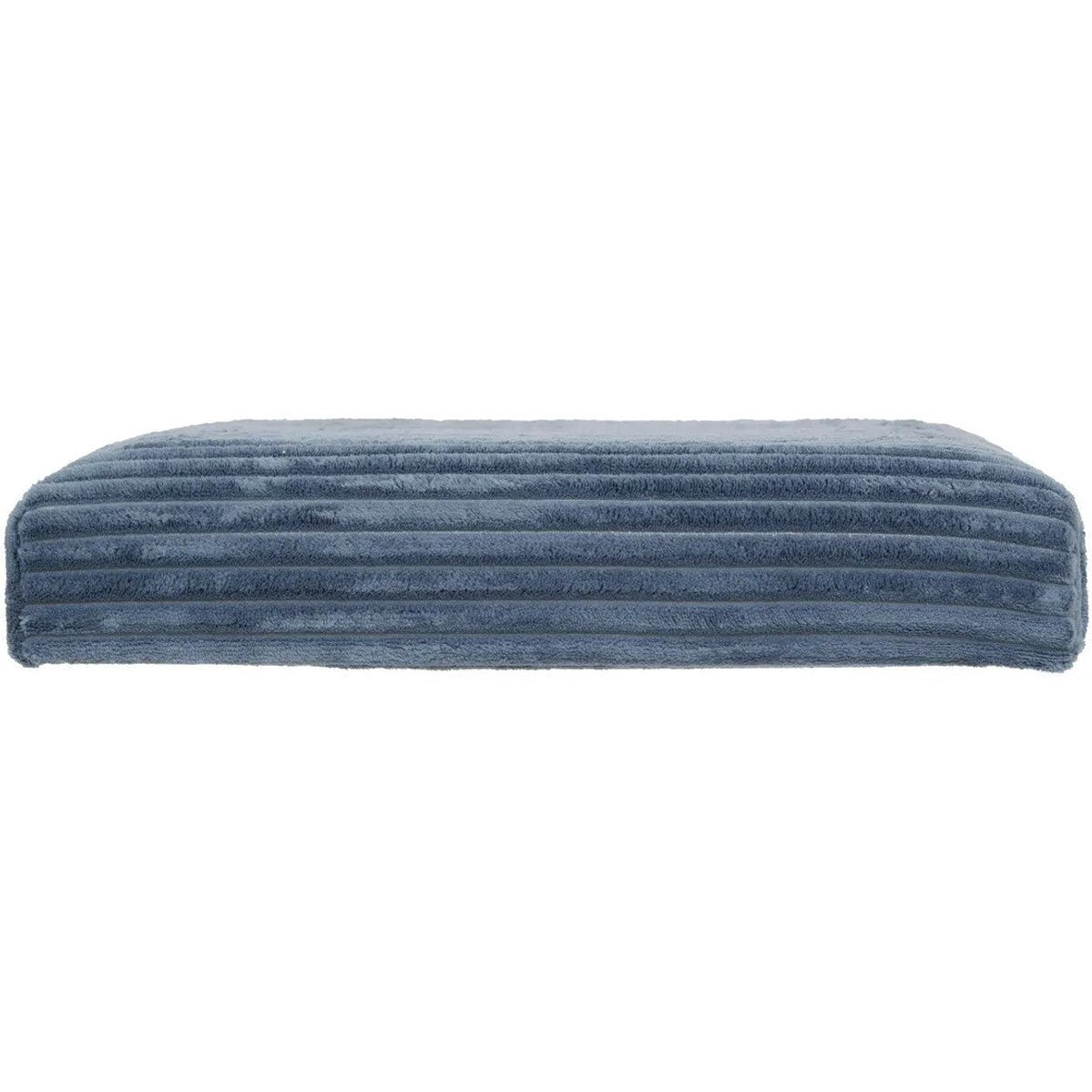 Hocker / Poef Essestial Ribcord - opvouwbaar - blauw - MDF/polyester - 38 x 38 cm - met opbergruimte - extra zitplaatsen - MODESTNOVA