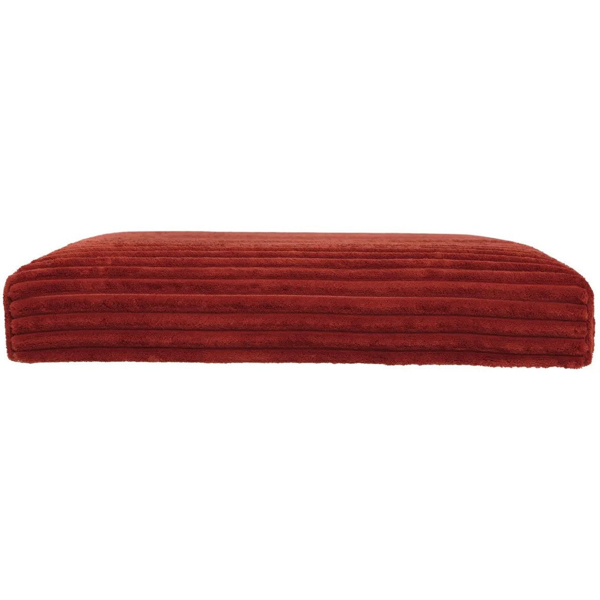 Hocker / Poef Essestial Ribcord - opvouwbaar - donkerrood - MDF/polyester - 38 x 38 cm - met opbergruimte - extra zitplaatsen - MODESTNOVA