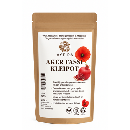 AYTIRA Aker Fassi Tontiegel – 100 % natürliche marokkanische Lippen- & Gesichtsfärbung