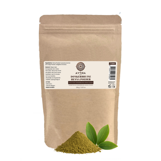AYTIRA Dunkelbraunes Henna-Pulver – 100 % natürliche Haarfarbe – 200 g – Lawsonia & Indigo – Vegan & frei von Chemikalien