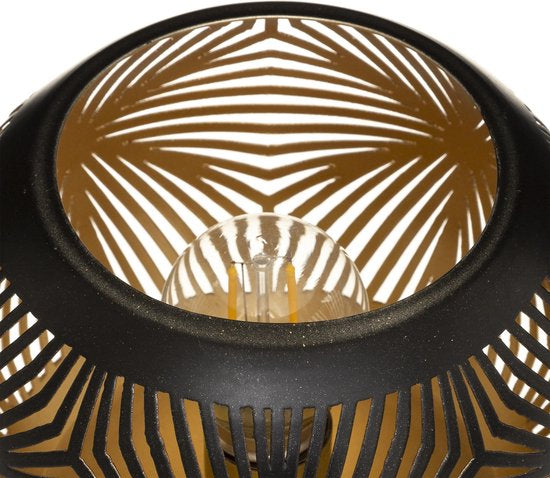 Tischlampe im Kugel-Design, Ø14,5 x 13,5 cm – Batteriebetrieben (Batterie nicht enthalten) – Schwarz