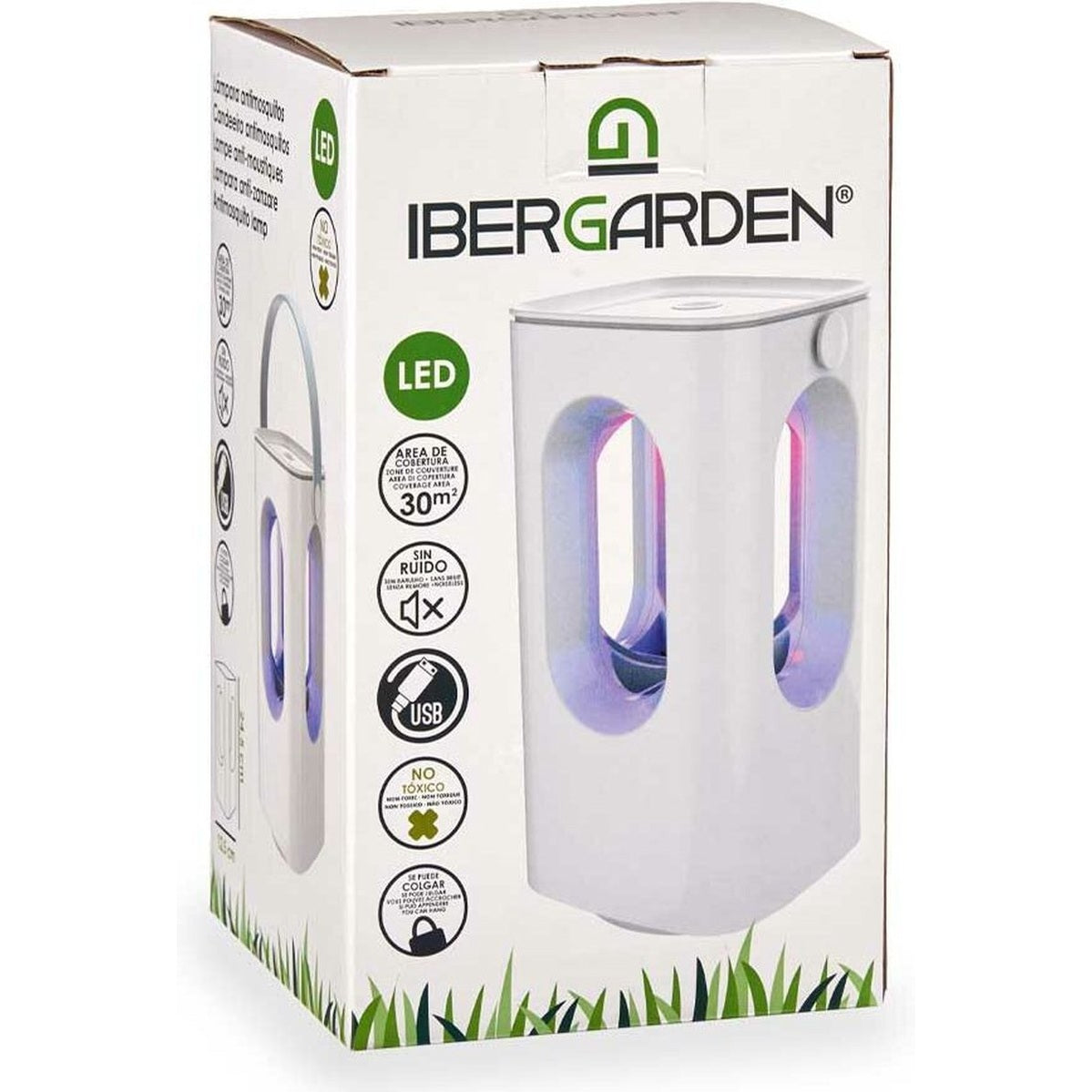 Ibergarden Insecten killer lamp - wit - 22 cm - anti muggen buitenlamp