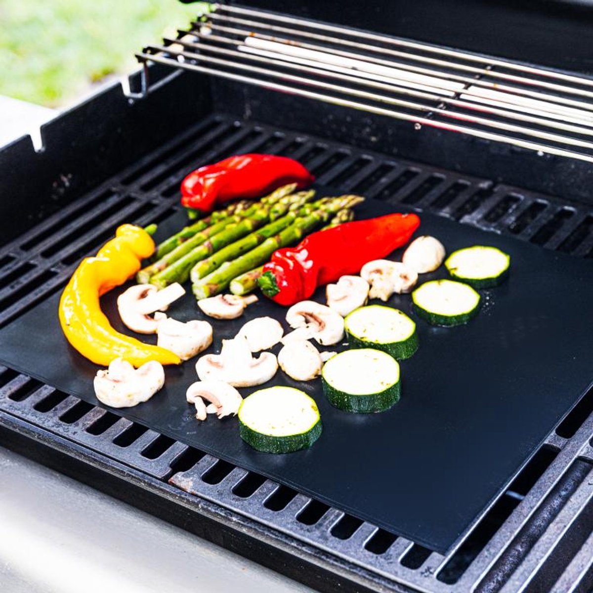 KINGHOFF KH-1920 Grillmatten Set – 3 Stuks, 40x33 cm, Hittebestendig tot 200°C, Anti-Aanbak - BBQ Matjes - Barbecue matjes