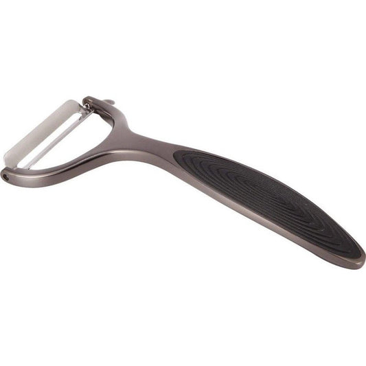 KINGHOFF dunschiller voor groenten en fruit met ergonomische antisliphandgreep en siliconen inzetstuk.