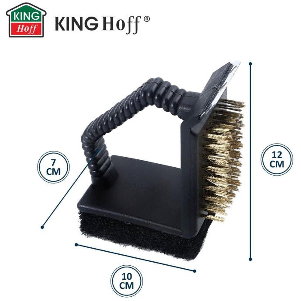 KINGHoff Grill Cleaning Brush KH-1913 – 3-in-1 Set (Scraper, Sponge & Brush) voor Effectief Grillonderhoud - Barbecue Borstel - BBQ Spons - Barbecue Reiniging