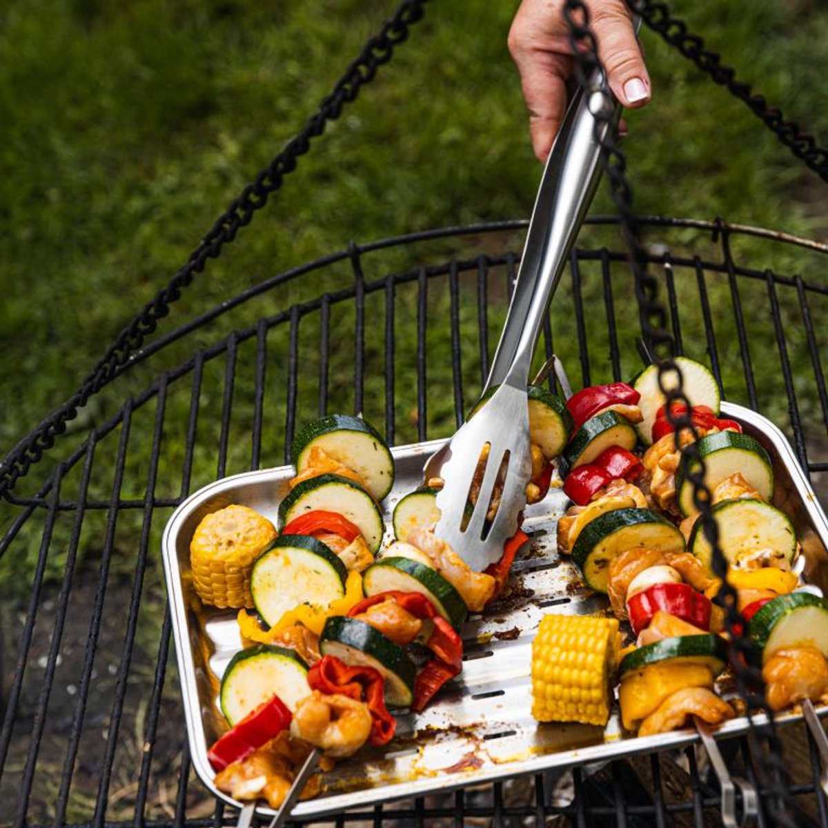 KINGHoff KH-1916 Grill Bakplaat - Roestvrijstalen Barbecue Plaat 34x24 cm - Geschikt voor Oven en Grill - Herbruikbaar -