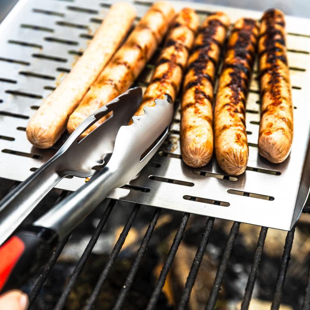 KINGHoff KH-1917 Diepe Grillbak - Roestvrijstalen Barbecue Bak 37x31 cm - Met Rand en Handvatten