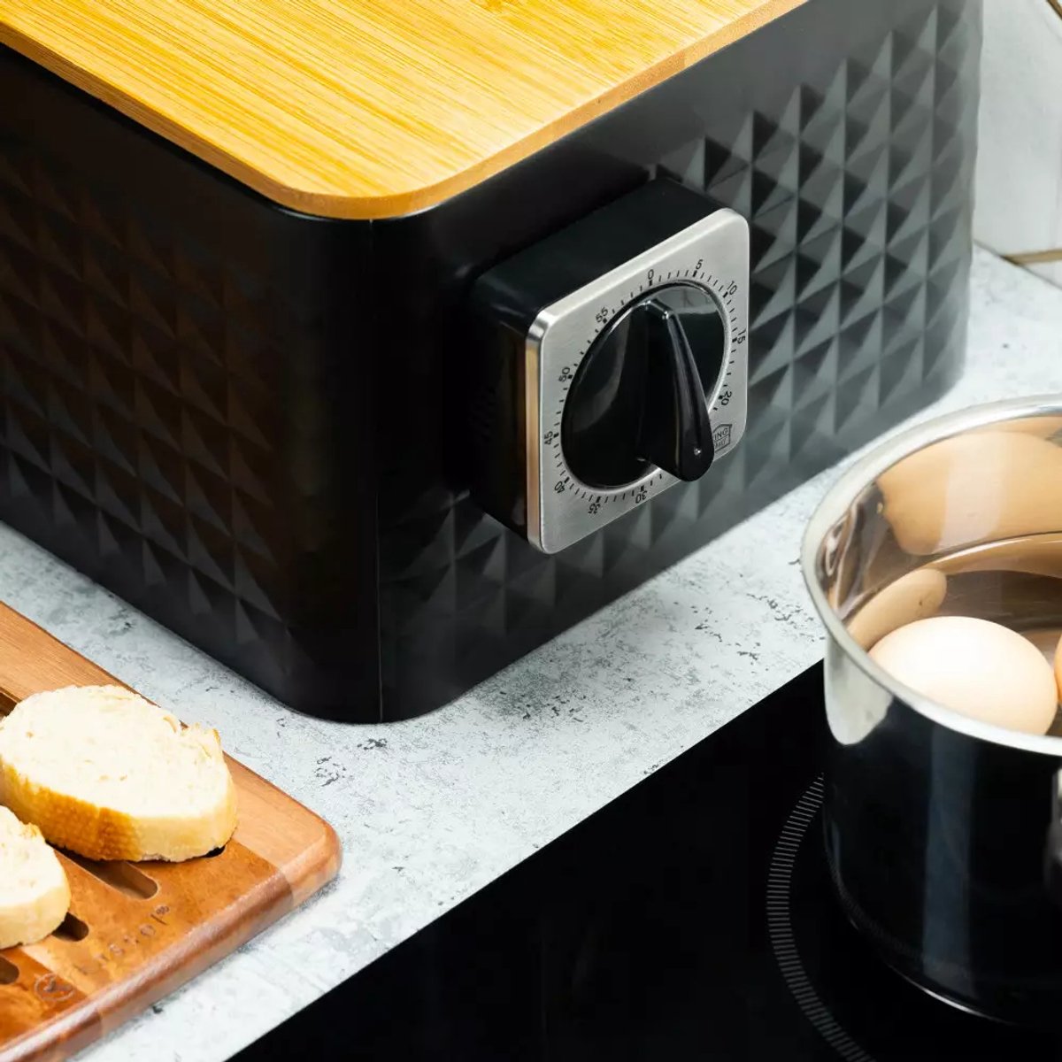 KINGHoff Mechanische Keukenwekker - Magnetische RVS Kooktimer met Draaiknop - 60 Minuten - Kookwekker - KH1676 - MODESTNOVA