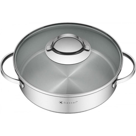 Kassel Alice – Lage kookpan met deksel - Ø 24 cm – RVS
