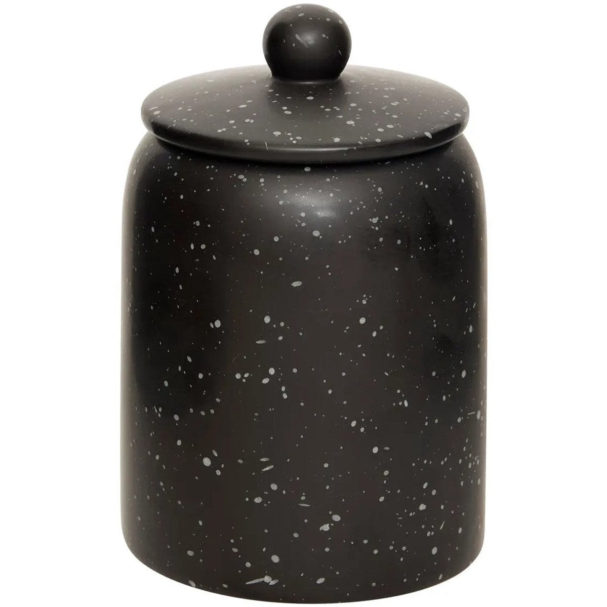 Keramisch Voorraadpotje Zwart - Ø 10 cm x H. 15 cm - Dolomiet Aardewerk - Luchtdicht - Keukenorganisatie - MODESTNOVA