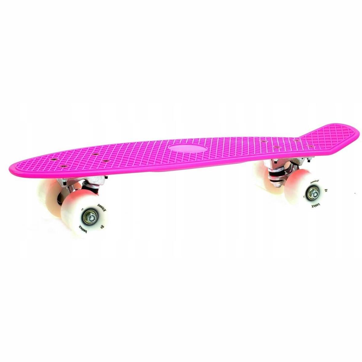 Kiamo Pennyboard – Mini Skateboard 57cm – Roze Deck met Witte Wielen – ABEC-5 – tot 100kg