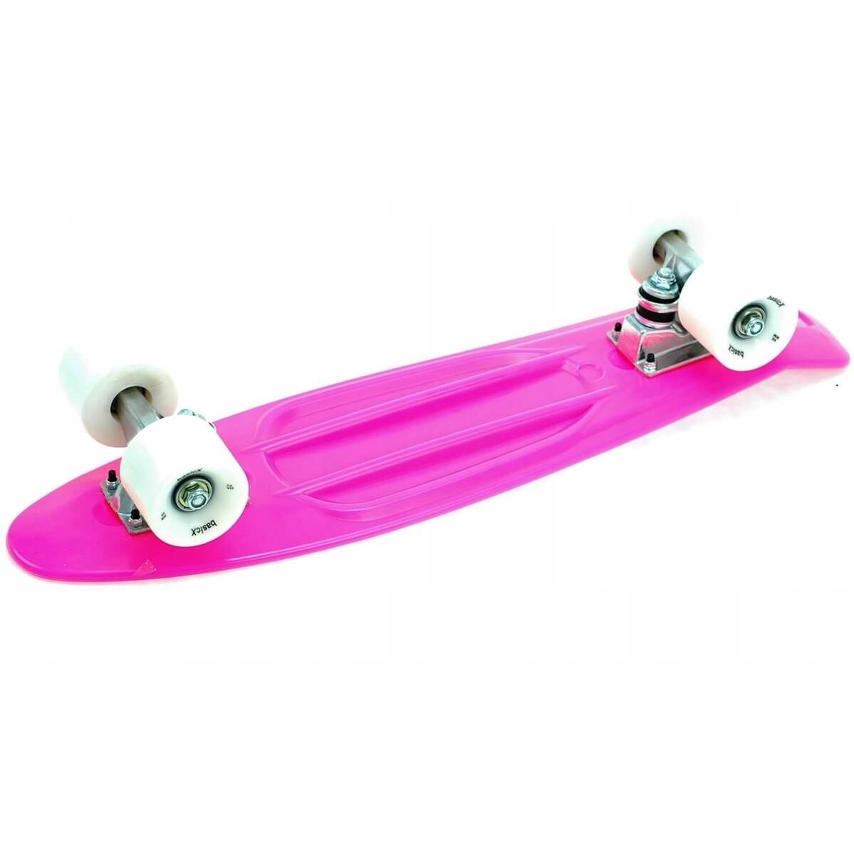 Kiamo Pennyboard – Mini Skateboard 57cm – Roze Deck met Witte Wielen – ABEC-5 – tot 100kg