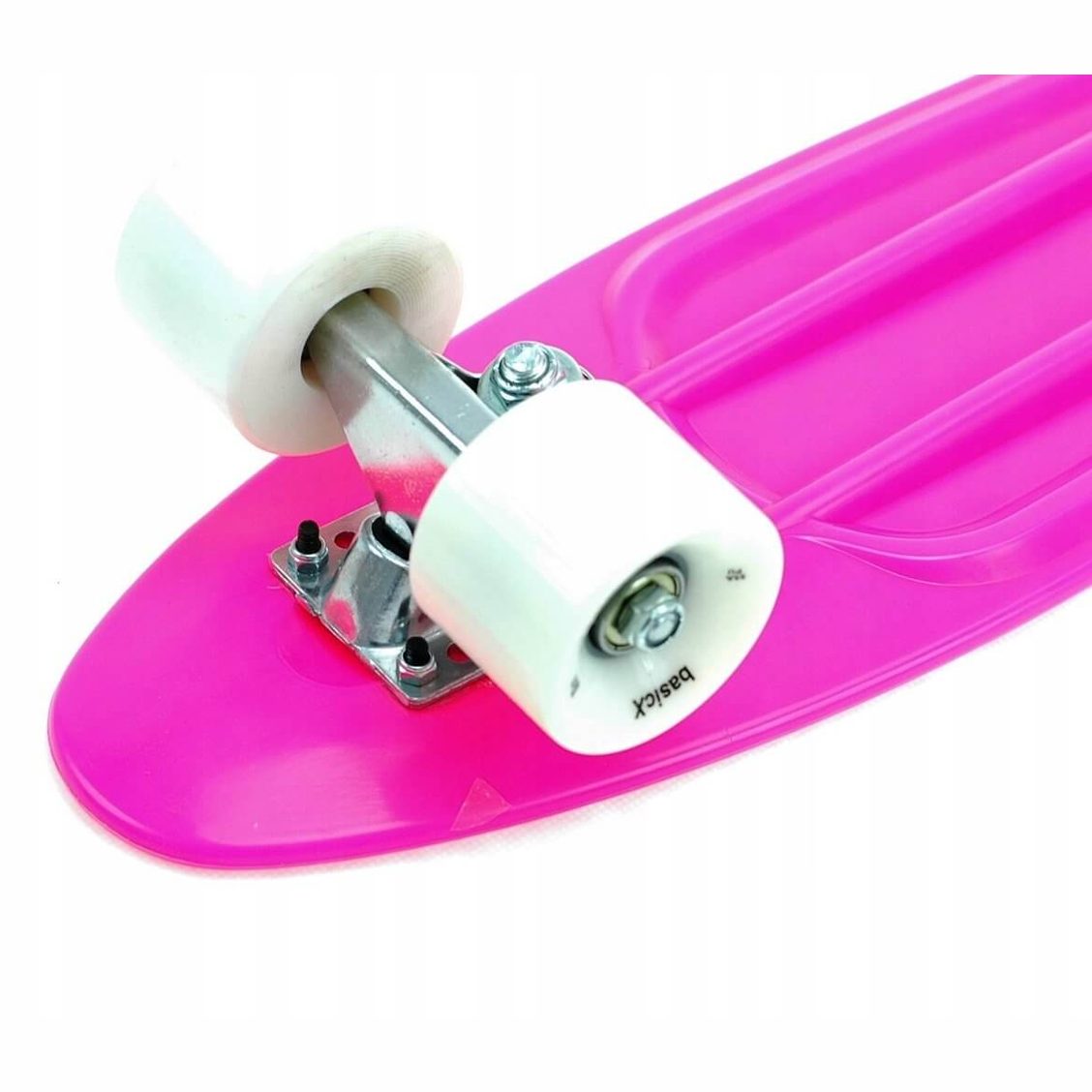 Kiamo Pennyboard – Mini Skateboard 57cm – Roze Deck met Witte Wielen – ABEC-5 – tot 100kg