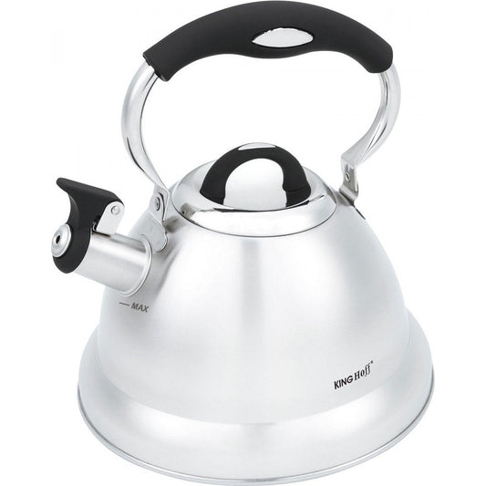 Kinghoff 1659 - Traditionele fluitketel - 3,1 liter - Zilverkleur