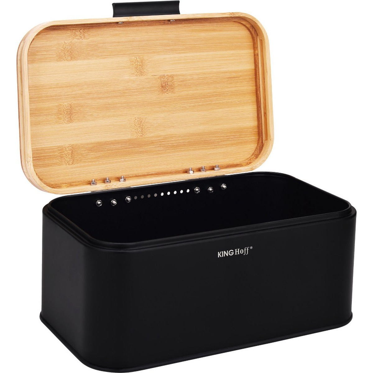 Kinghoff 1735 - Broodtrommel - Bamboe - zwart - 8.4 liter