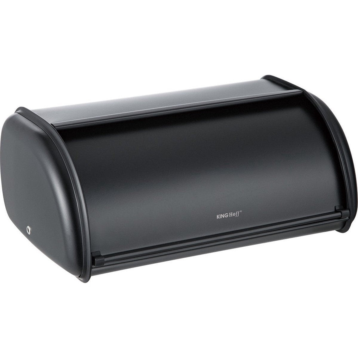 Kinghoff 1834 - Broodtrommel groot - RVS - Zwart - Retro - 44x27x18,5 cm