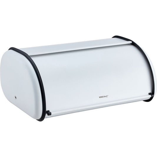 Kinghoff 1864 - Broodtrommel groot - RVS - Wit - Retro - 44x27x18,5 cm