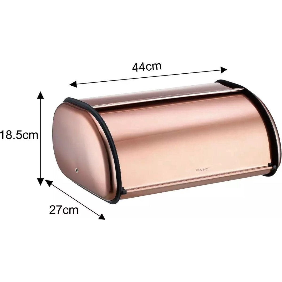 Kinghoff 1870 - Broodtrommel groot - RVS - Goud kleurig - Retro - 44 x 27 x 18,5 cm