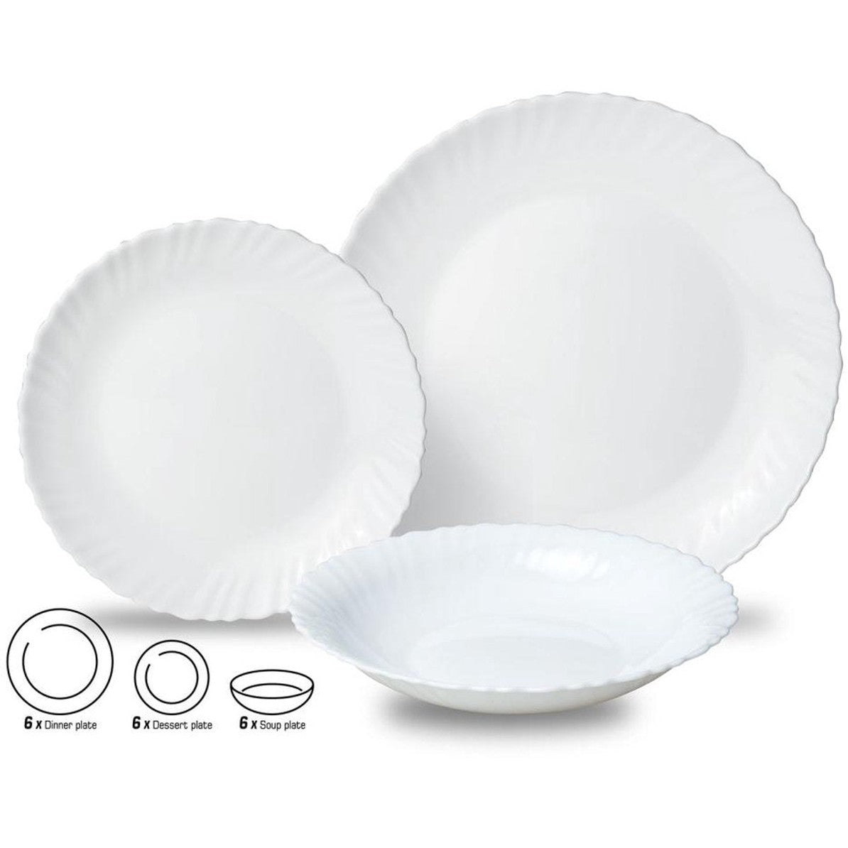 Kinghoff 1875 - Glazen Dinerset - 18 delig - Elegantie en Functionaliteit in Één
