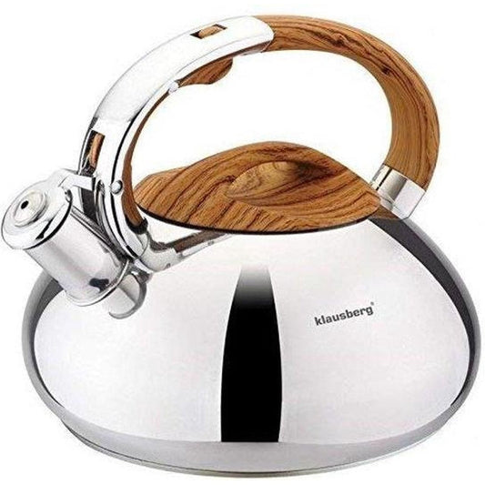 Kinghoff 3274 - Fluitketel - RVS - 3 liter - houten handvat