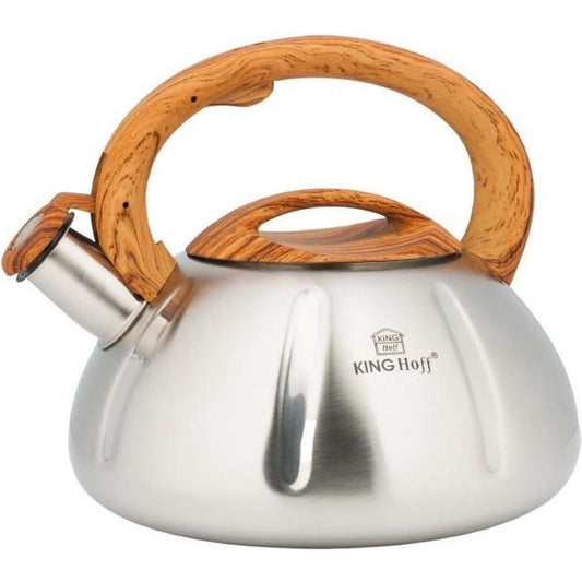 Kinghoff 3291 - Fluitketel - houten handvat- RVS - 3 liter