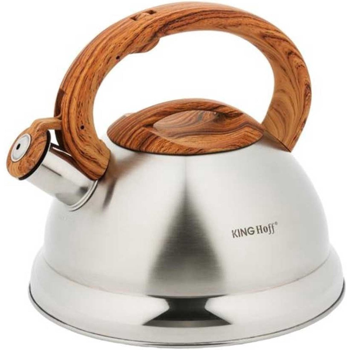 Kinghoff 3336 - Fluitketel - 3 liter - RVS - bruin - met fluit