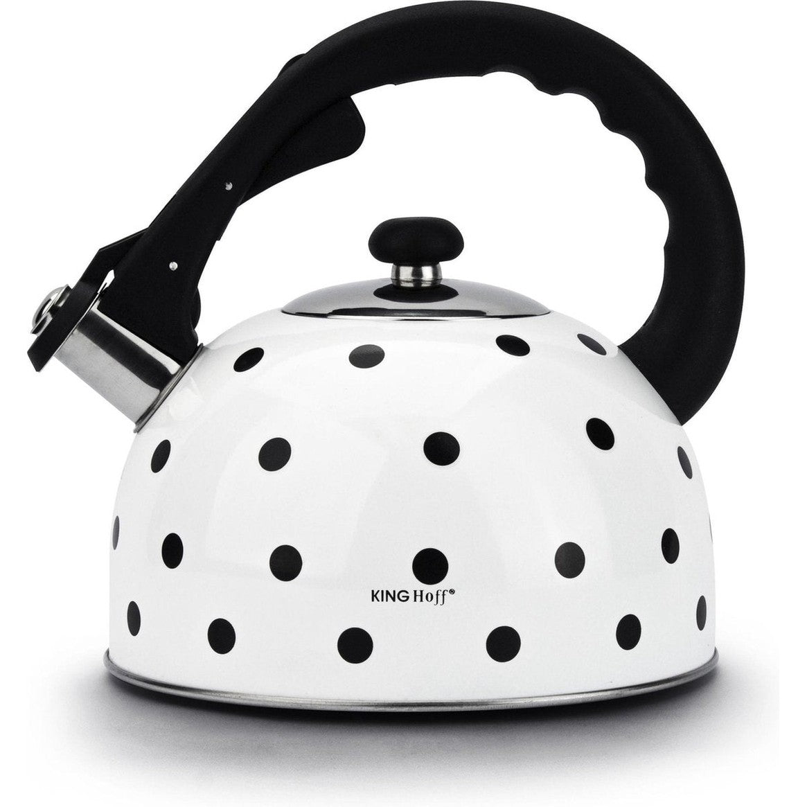 Kinghoff Fluitketel wit stippel - 2,6 l