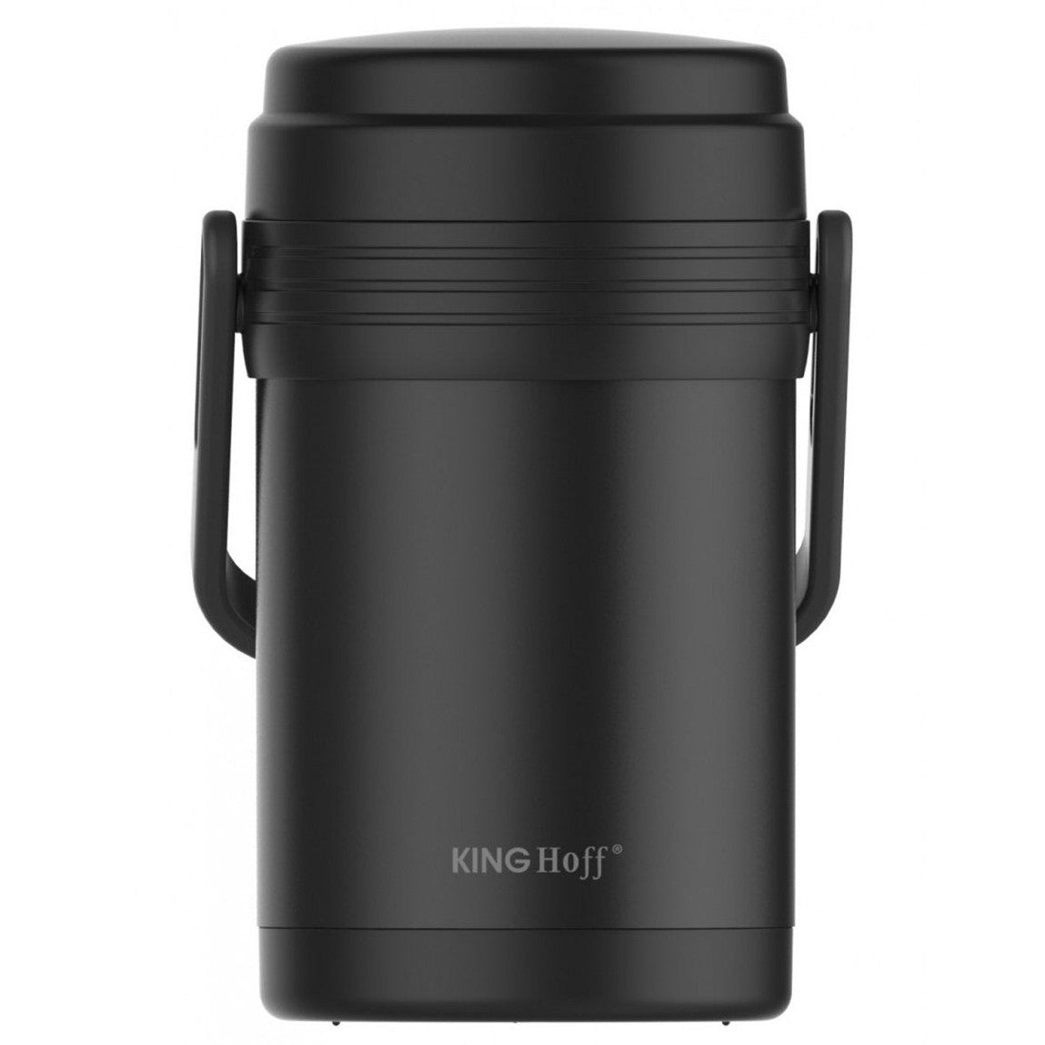 Kinghoff KH-1396 Etensthermos - Roestvrijstalen 3-delige Lunchset 1,5L - Zwart - Dubbelwandig, Lichtgewicht & Onbreekbaar