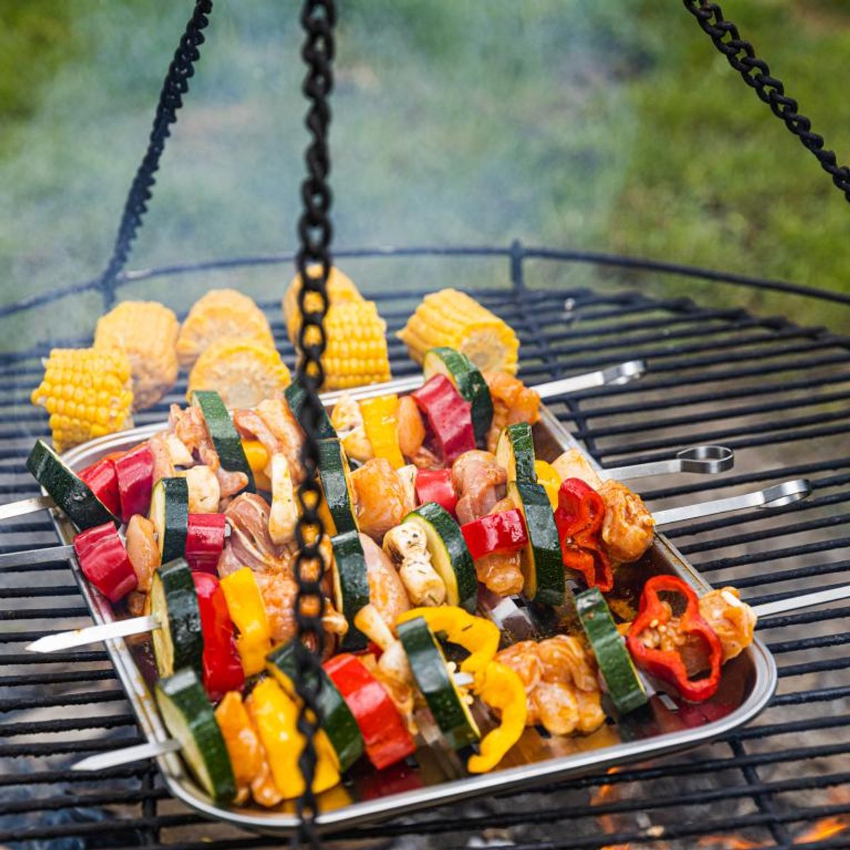 Kinghoff KH-1914 BBQ Spiezen Set van 4 – RVS Grillspiezen 35,8 cm – Geschikt voor Shaslick, Kebab en Kip - BBQ Accessoirres - Barbecue Giftset