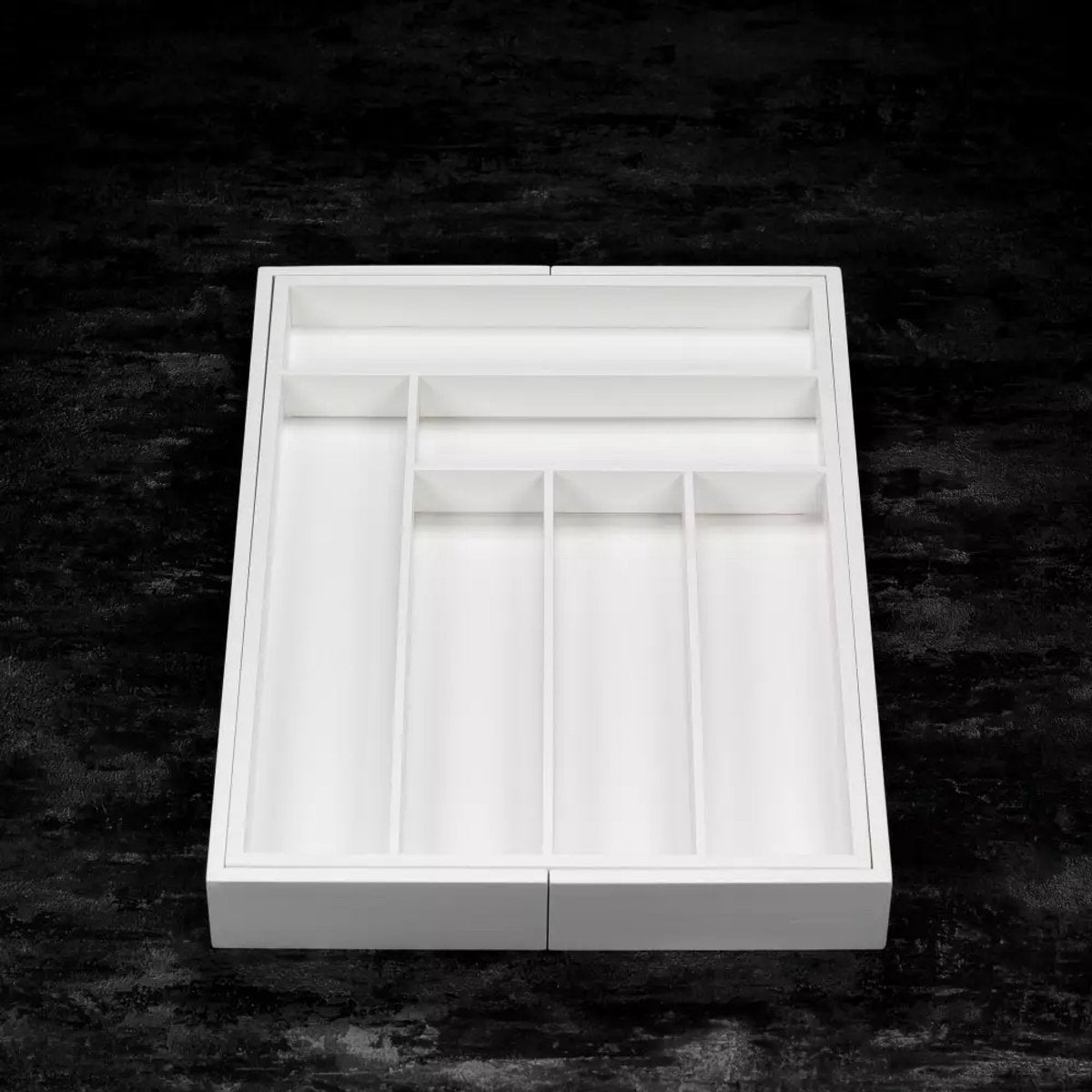 Kinghoff KH1748 Bamboe Lade-Organizer – Uitschuifbaar (31,5-52 cm), 8 Vakken, Wit - Besteklade Organizer - Bestek Organizer